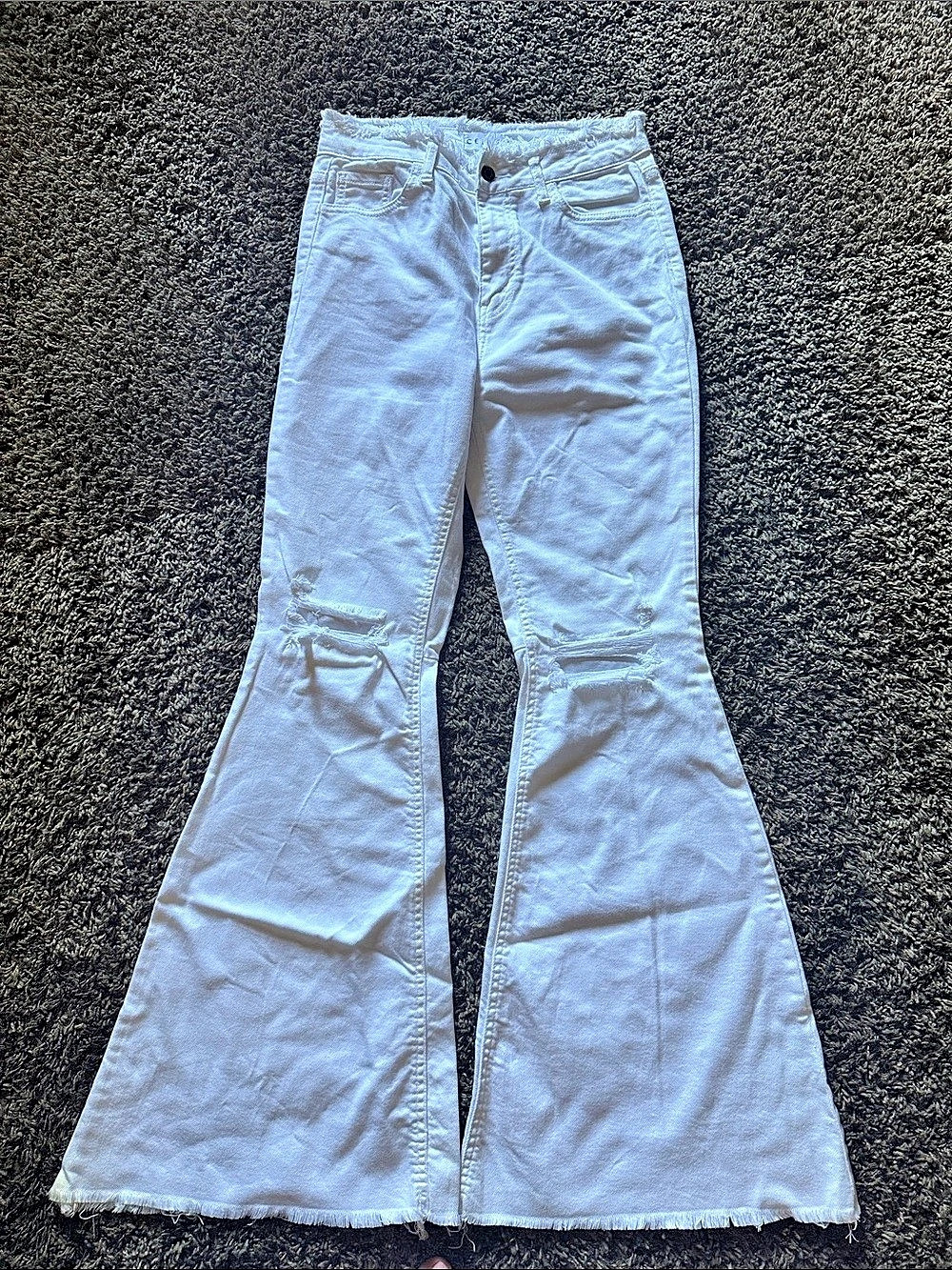 CELLO Flare Jeans in White Waist 3